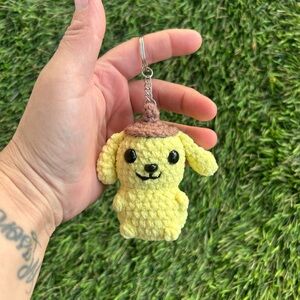 Yellow Plush Character Keychain with Brown Hat - Cute Collectible